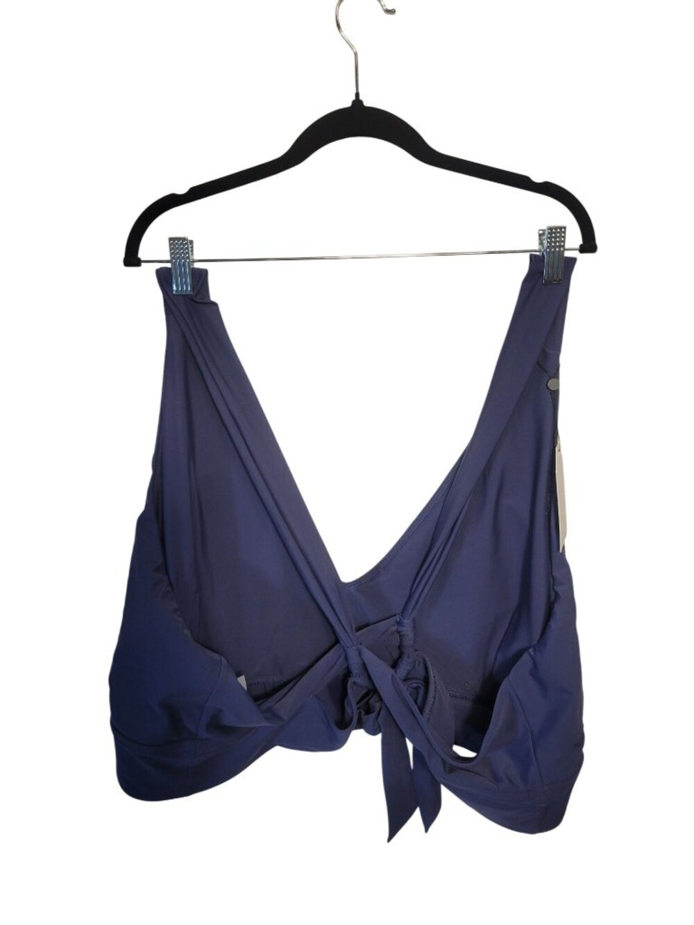 Universal Standard Blue V-Neck Tie-Back Crop Swim Bikini Top Size 2XL (5XL) - Picture 4 of 5